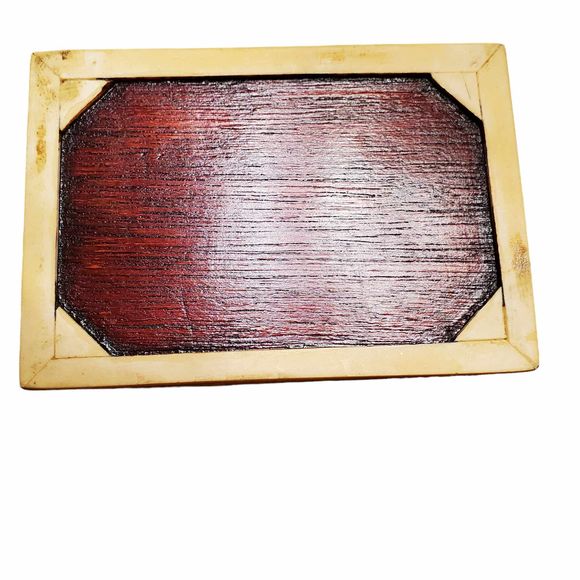 Vintage 1950s Handmade Pearl Bone Wood Inlaid Marquetry Jewelry Box - Picture 7 of 9